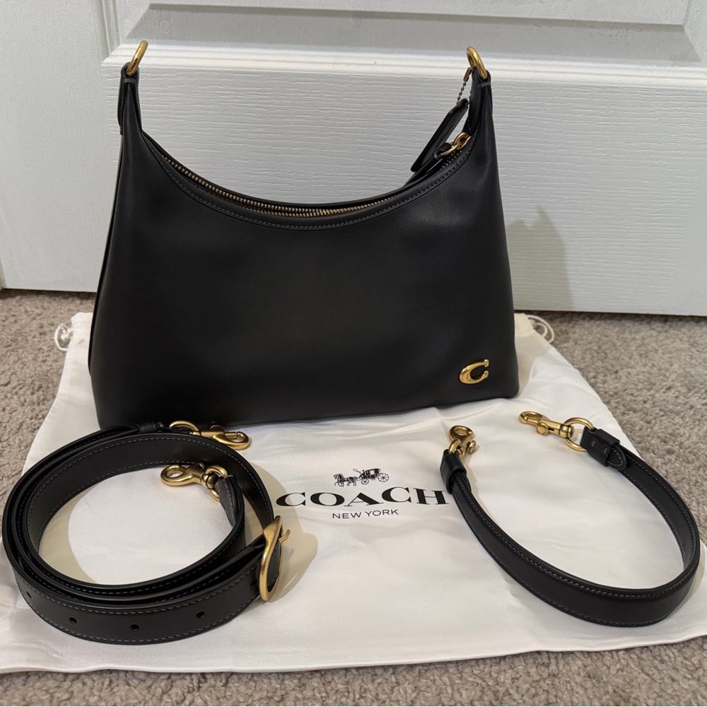 Coach Juliet Black Leather Shoulder Bag